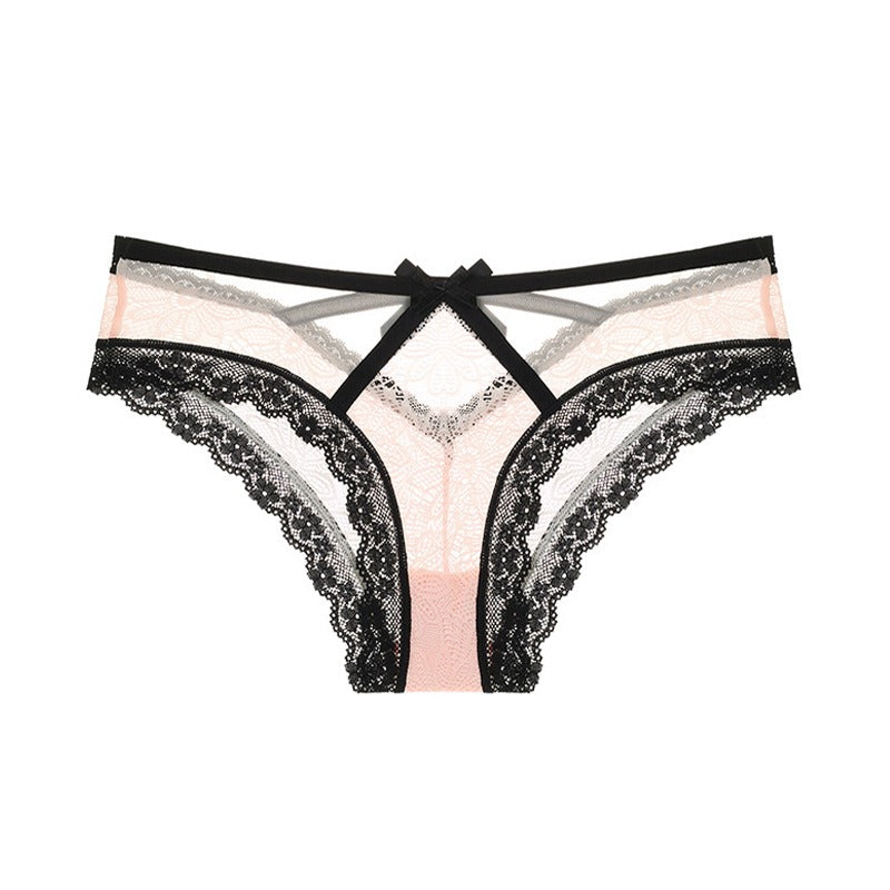 SEXY FLORAL LACE BOWKNOT CROSS PANTY xccscss.