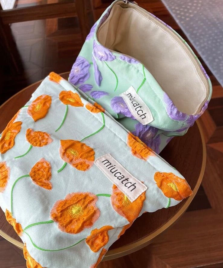 Alocasia floral double fabric DELICATE makeup storage bag